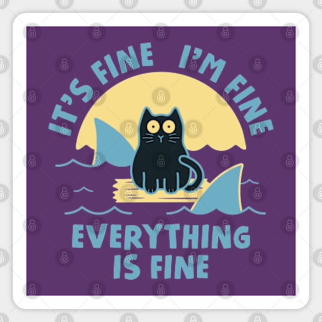 It's Fine I'm Fine Everything Is Fine Sticker by Three Meat Curry